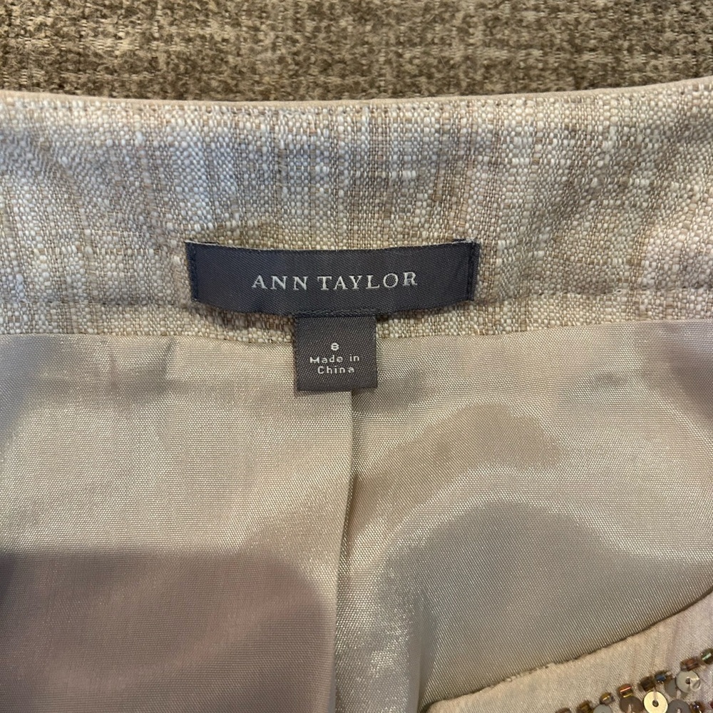 Ann Taylor Cream Blazer with Embellished Detailing Career Wear - Picture 7 of 9